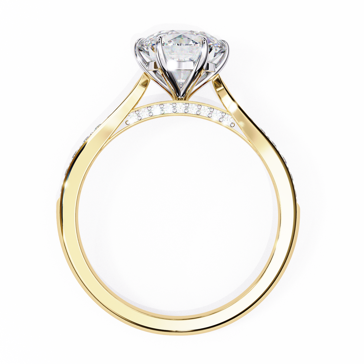 Round Brilliant Diamond Pavé Engagement Ring