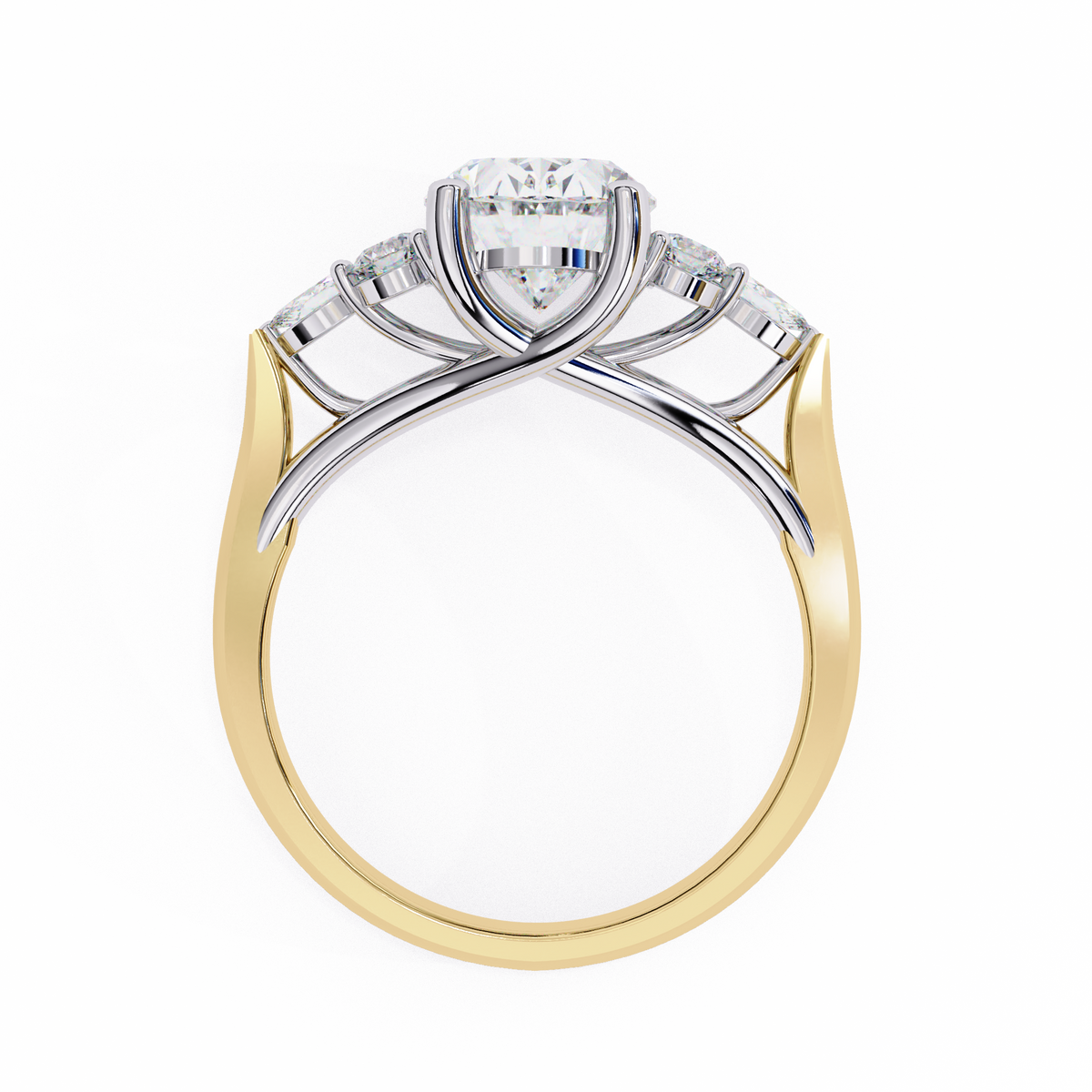 Oval Center Diamond Ring with Round & Marquise Accents