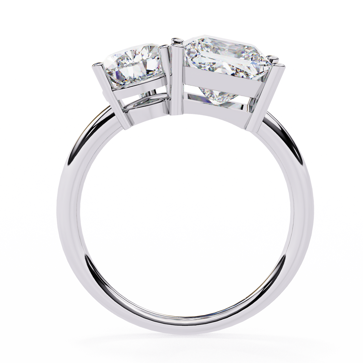 Princess & Pear Toi et Moi Diamond Ring