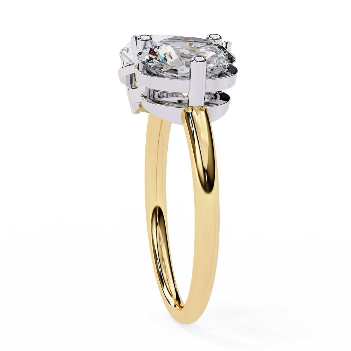 Pear & Round Diamond Toi et Moi Ring