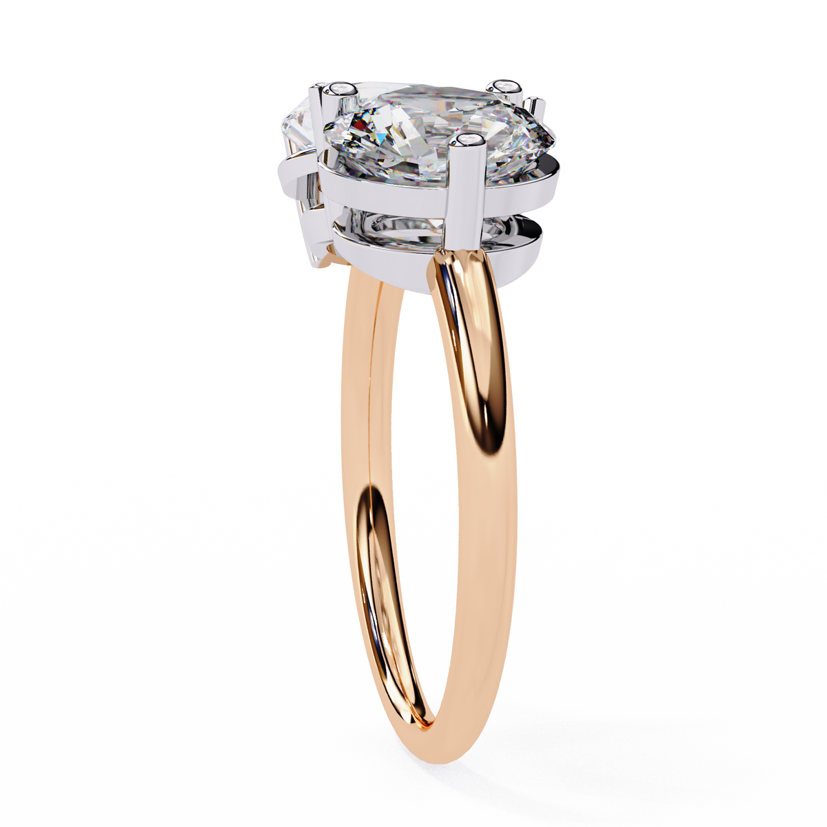 Pear & Round Diamond Toi et Moi Ring