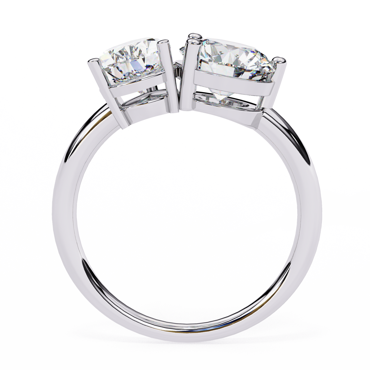 Pear & Round Diamond Toi et Moi Ring