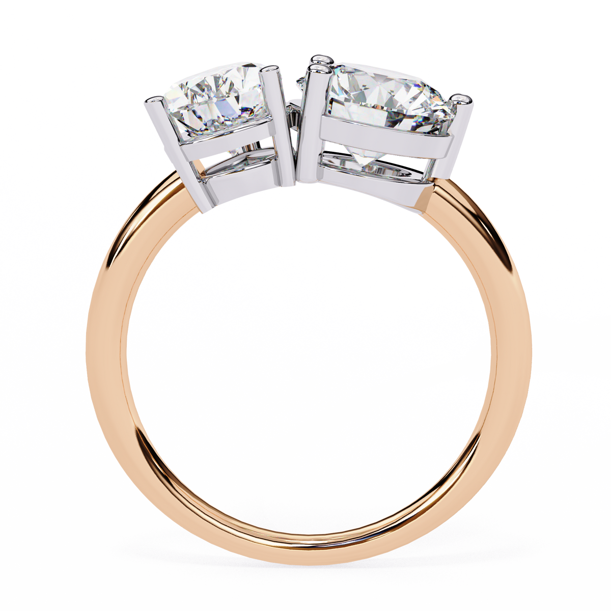 Pear & Round Diamond Toi et Moi Ring