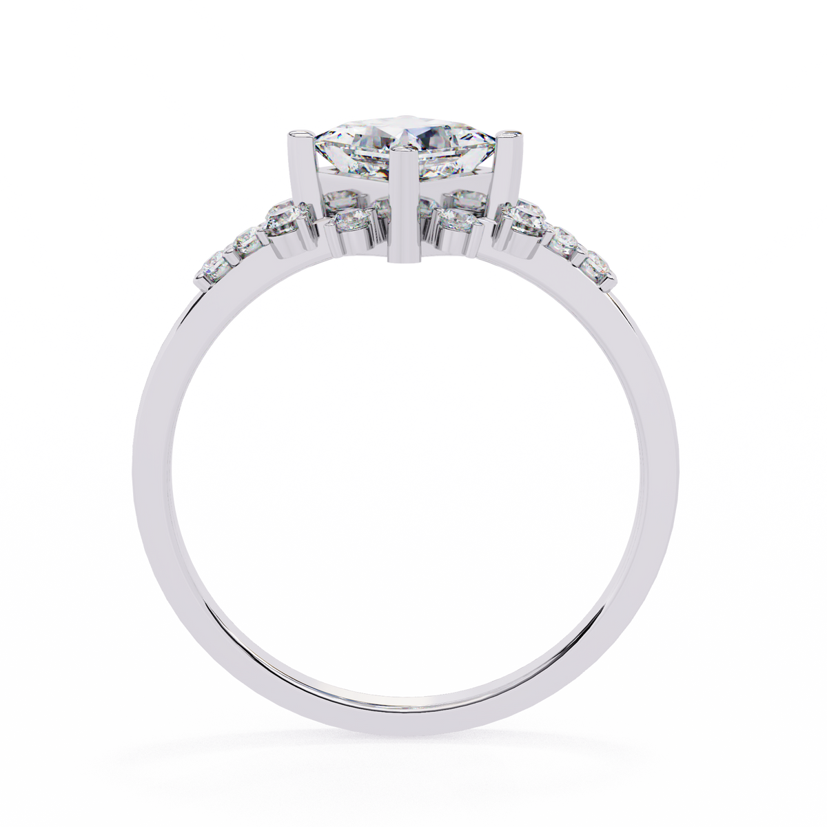 Princess & Round Diamond Bloom Ring