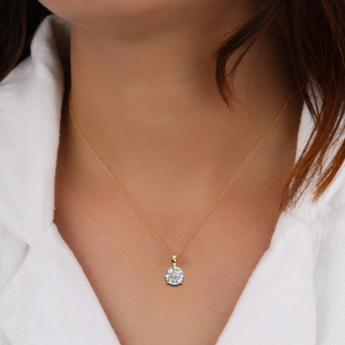 Celestine Round Brilliant Diamond Pendant