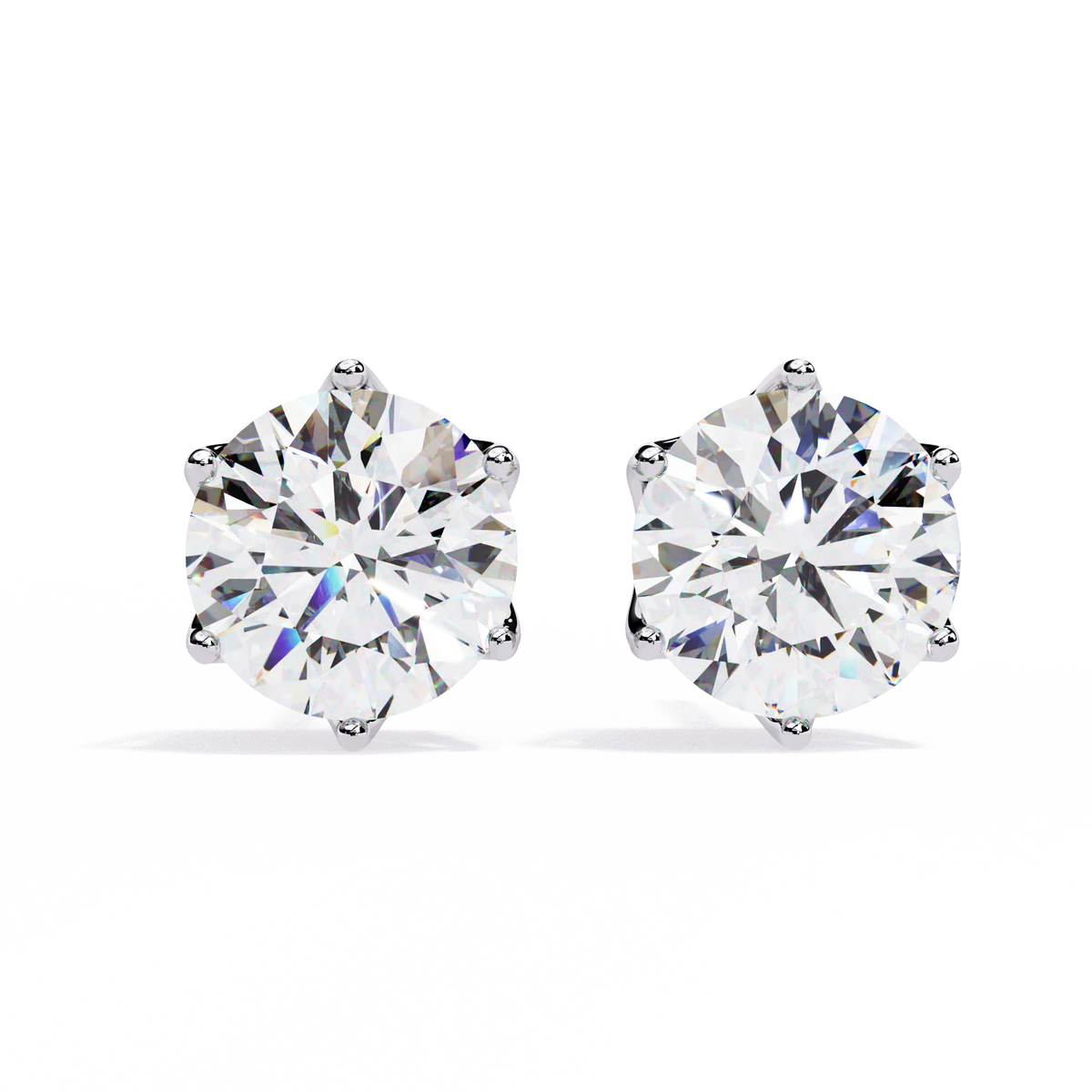 Aurora Crown Solitaire Earrings