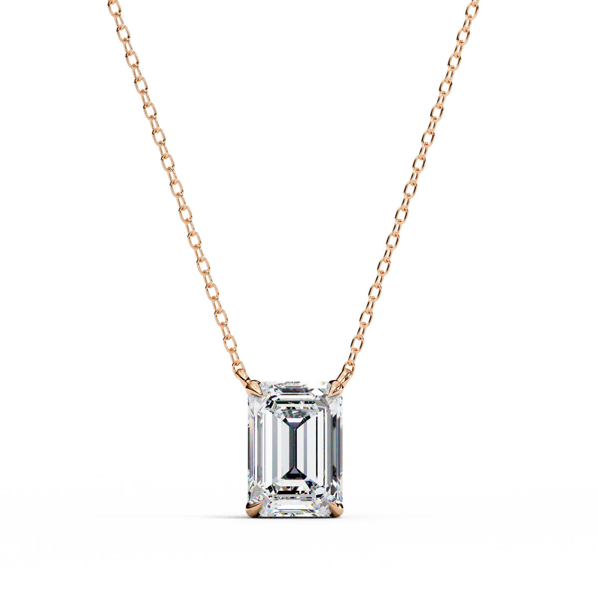 ÉLAN  EMERALD-CUT DIAMOND PENDANT
