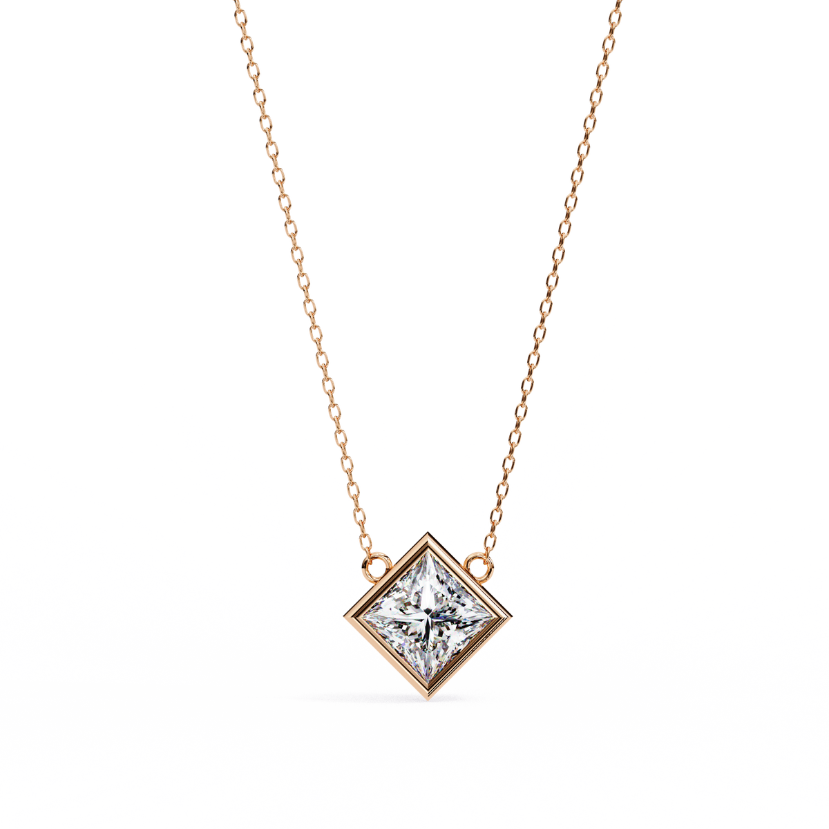 LUMIÈRE  PRINCESS-CUT DIAMOND PENDANT