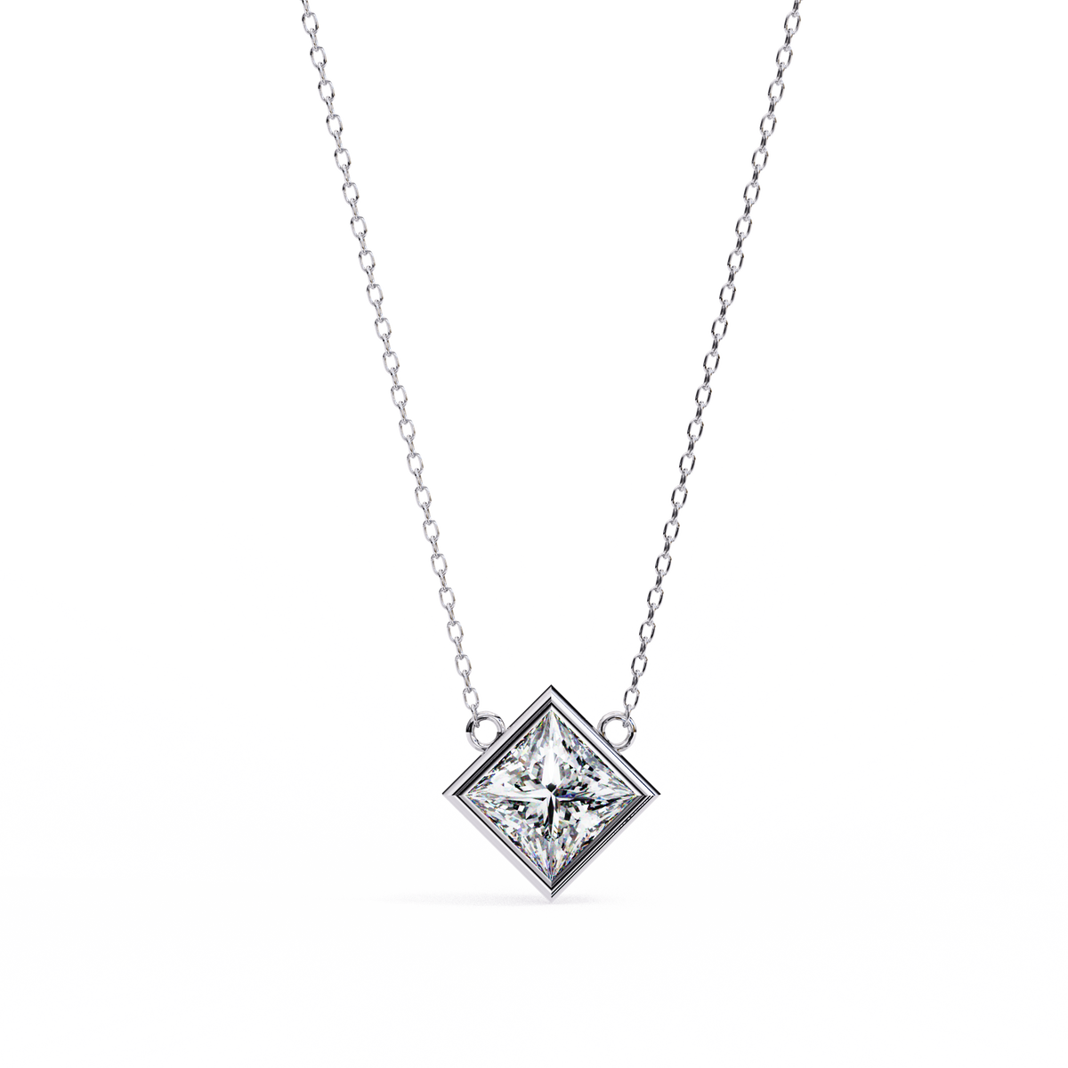 LUMIÈRE  PRINCESS-CUT DIAMOND PENDANT