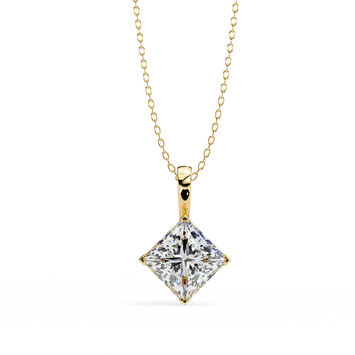 Elara Princess-Cut Diamond Pendant