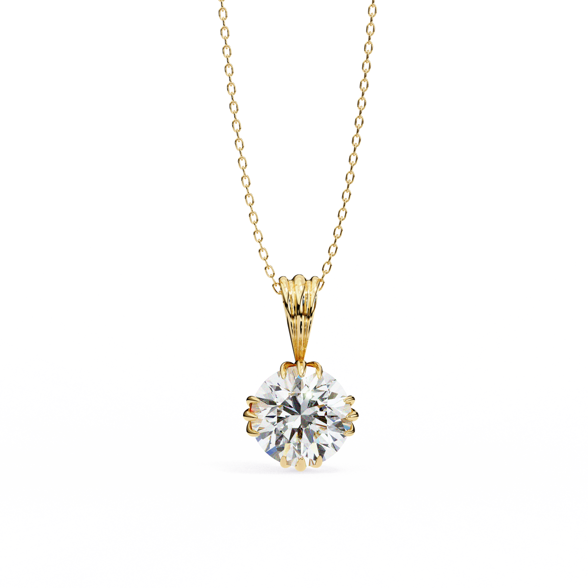 Solenne Round Brilliant Diamond Pendant