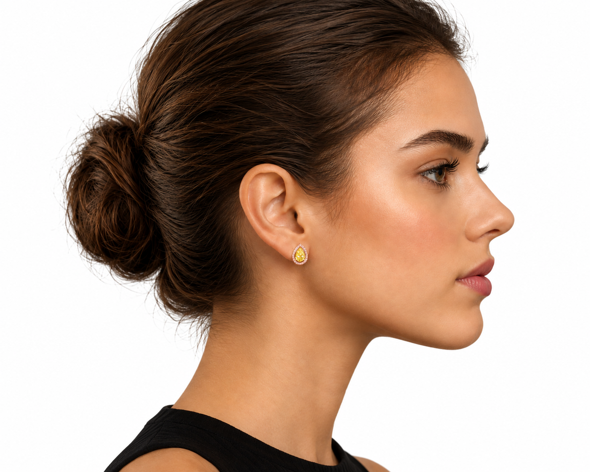 Aurelia Yellow Pear Diamond Earrings