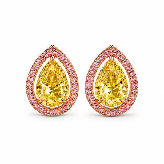 Aurelia Yellow Pear Diamond Earrings