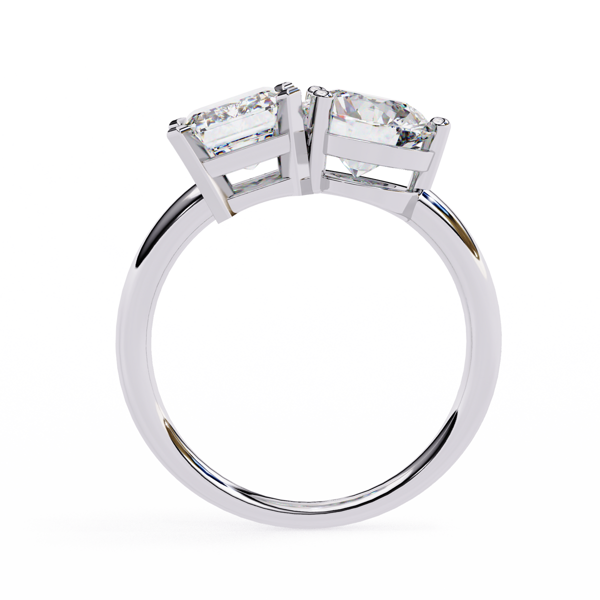 Radiant & Round Toi et Moi Diamond Ring