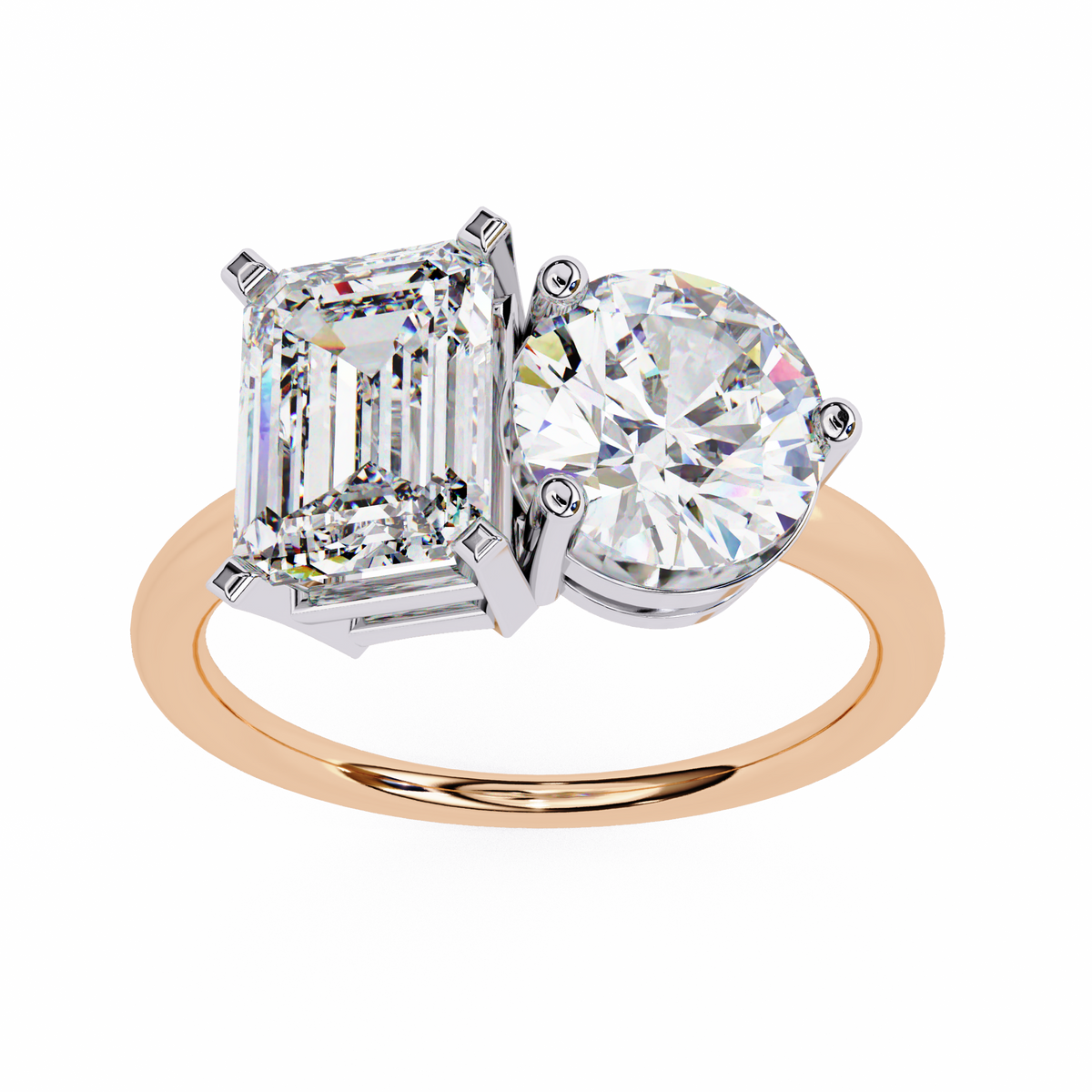 Radiant & Round Toi et Moi Diamond Ring