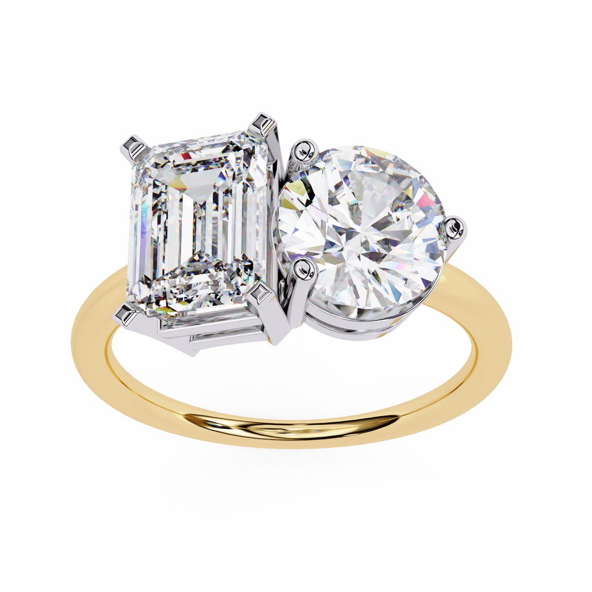 Radiant & Round Toi et Moi Diamond Ring