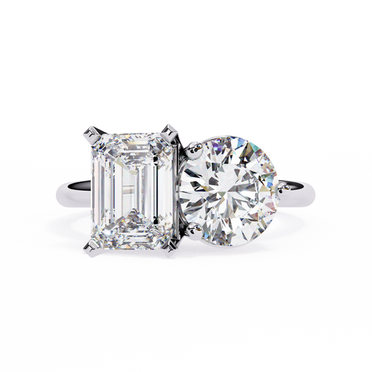 Radiant & Round Toi et Moi Diamond Ring