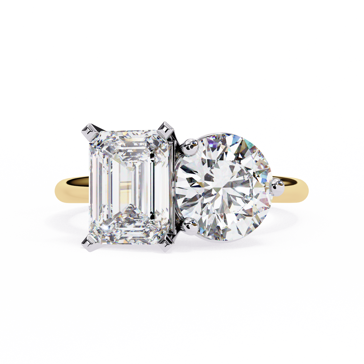 Radiant & Round Toi et Moi Diamond Ring