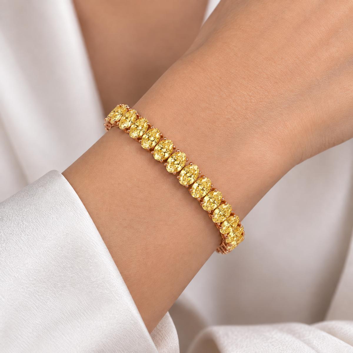 Soleil Yellow Oval Diamond Bracelet