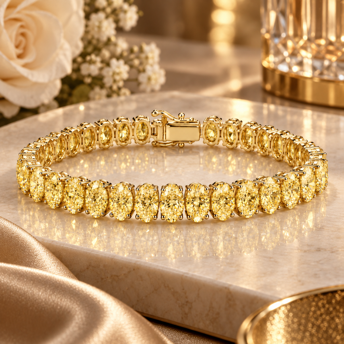 Soleil Yellow Oval Diamond Bracelet